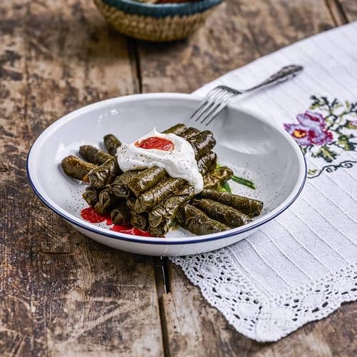 Yaprak Sarma Stuffed Wine Leaves with Minced Meat, Konya