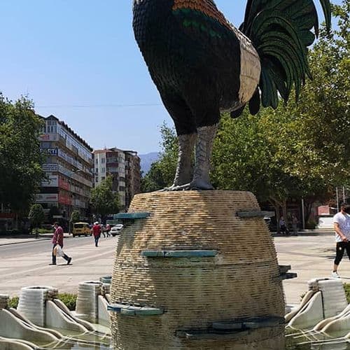 Glass Rooster Statue