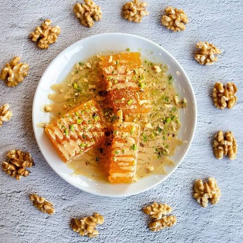 Pumpkin Dessert WithTahini and Walnut Hatay