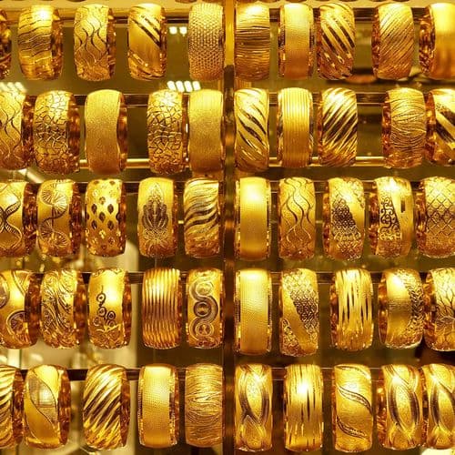 Rows of Gold Bracelets
