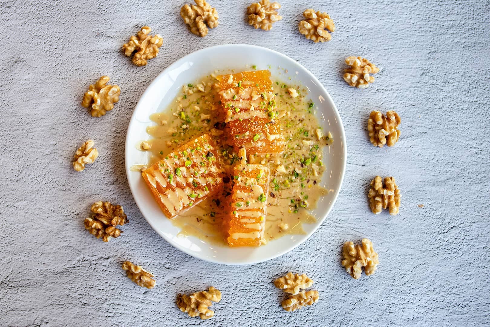 Pumpkin Dessert WithTahini and Walnut Hatay
